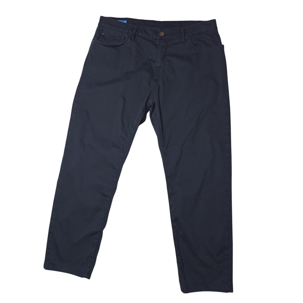J.McLaughlin Pants Men's 36 Navy Blue Cotton Stretch 5 Pocket Straight Leg